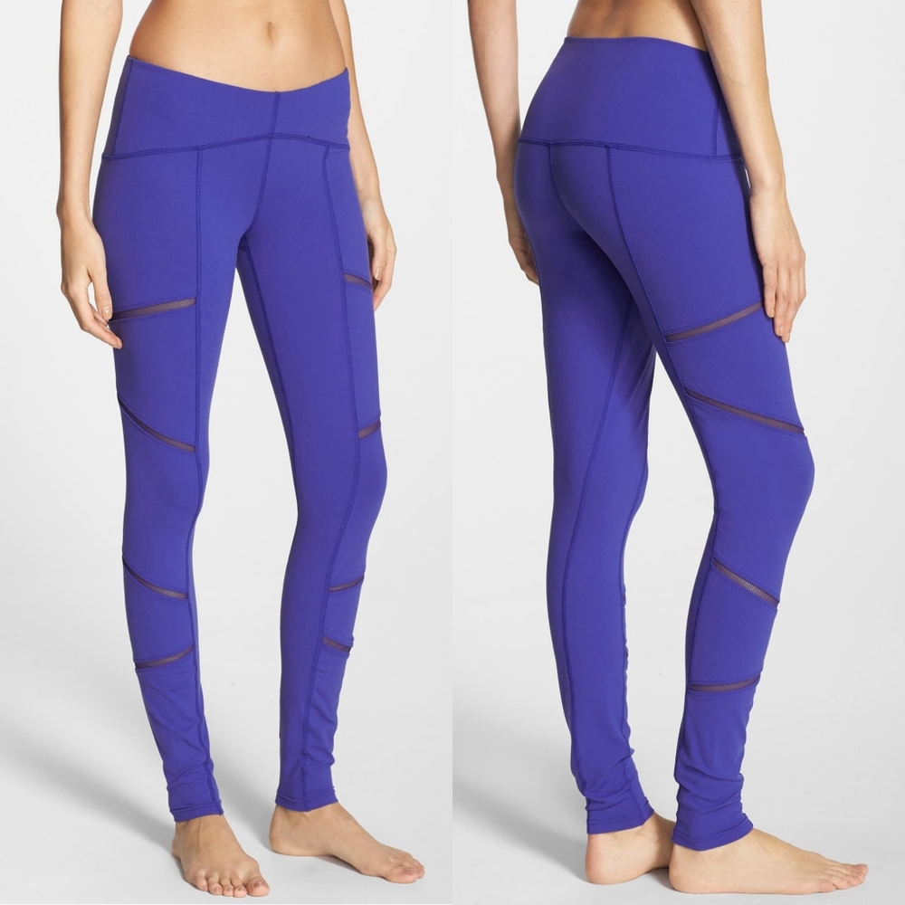 Karma Mesh Leggings Royal Blue Size Medium Yoga